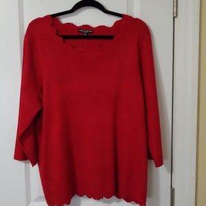 Cable and gauge sweater